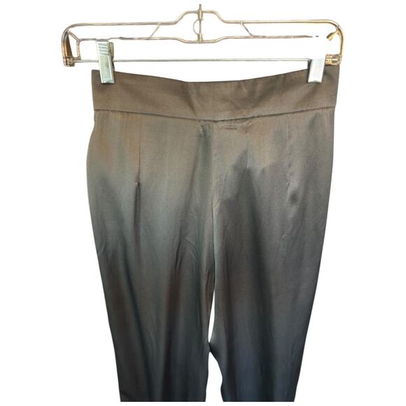 NWT Vintage GRETA Beverly Hills Steel Gray Straight Leg Silk Pants NOS Fits a 4 - Picture 15 of 15